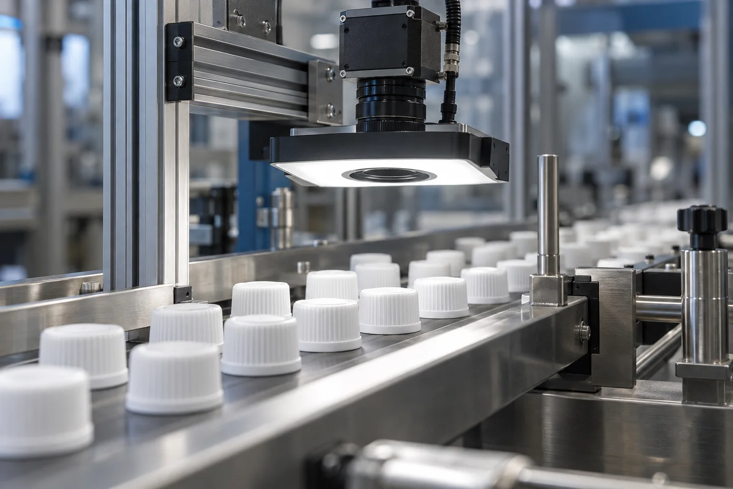 Representative machine-vision inspection of packaging components on a conveyor